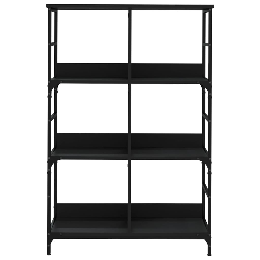 VidaXL Boekenrek 78,5x33x117,5 cm bewerkt hout zwart
