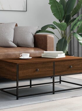 VidaXL Salontafel 100x51x40 cm bewerkt hout bruineikenkleurig