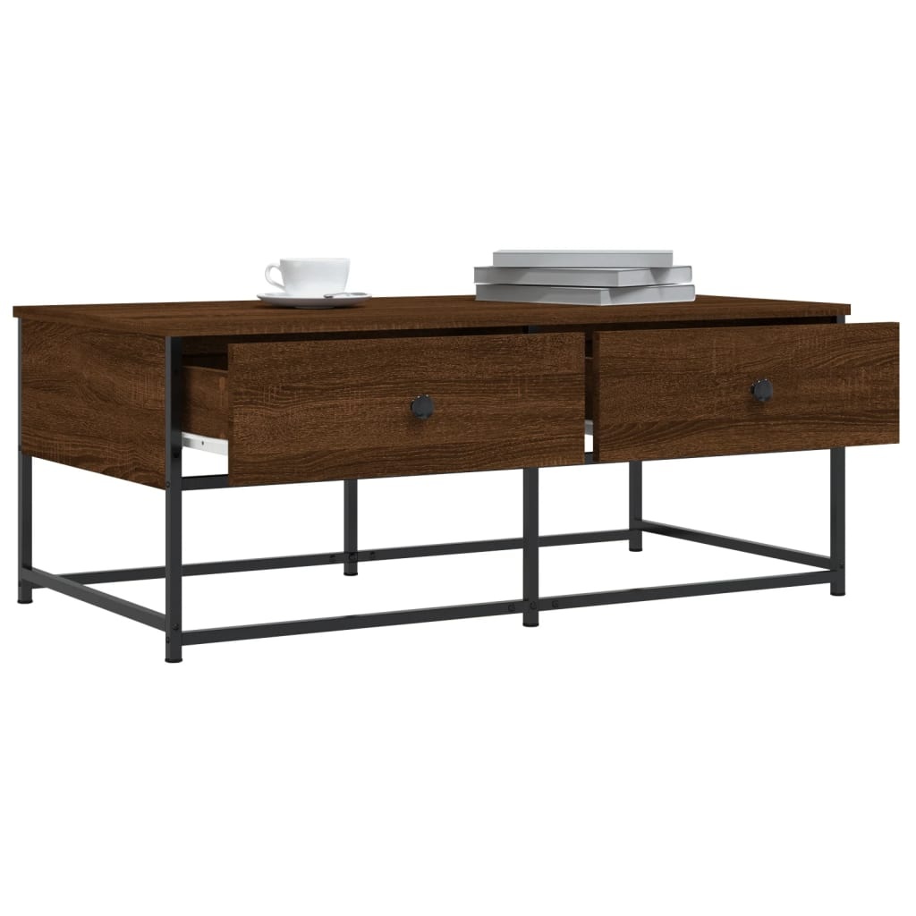 VidaXL Salontafel 100x51x40 cm bewerkt hout bruineikenkleurig