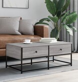 VidaXL Salontafel 100x51x40 cm bewerkt hout grijs sonoma
