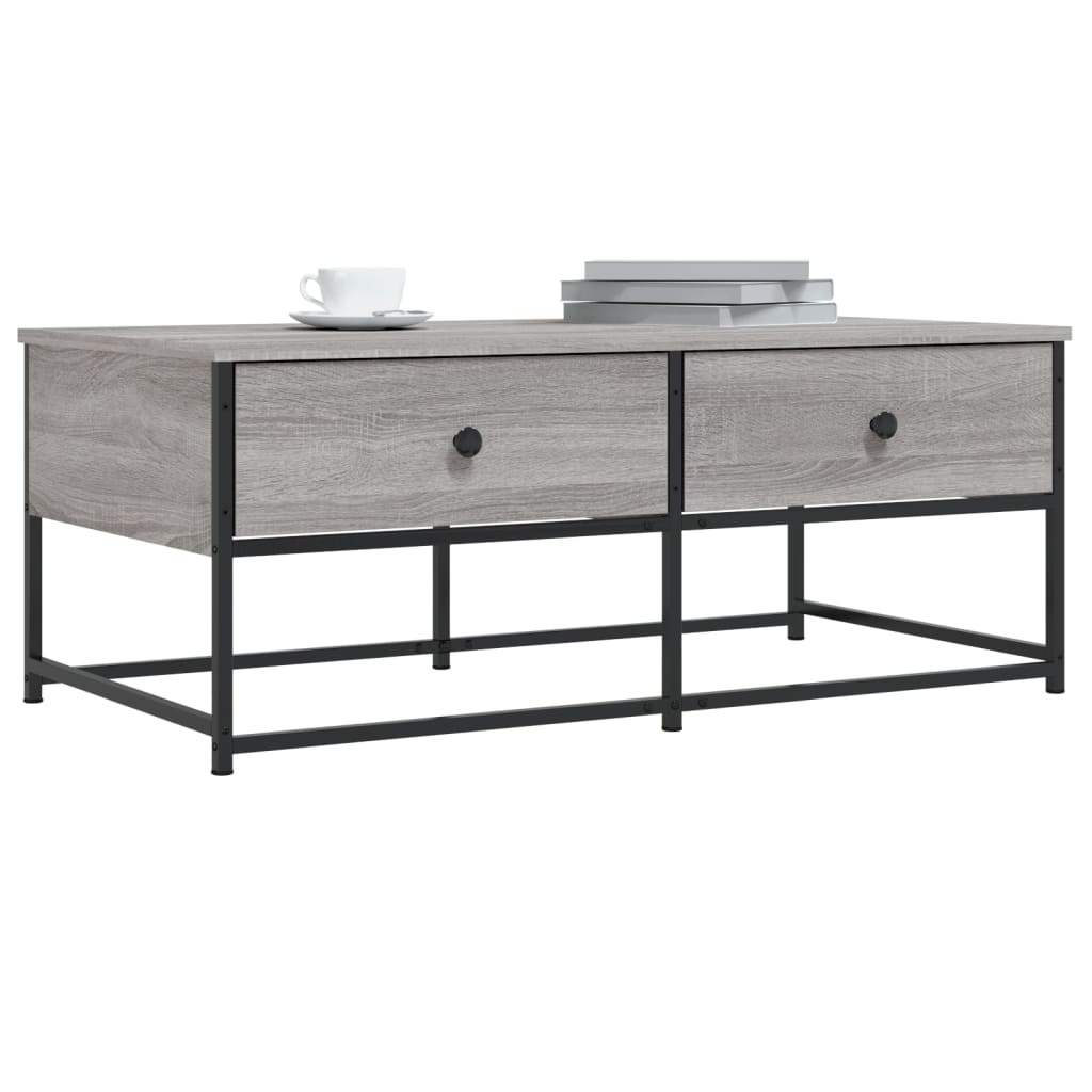 VidaXL Salontafel 100x51x40 cm bewerkt hout grijs sonoma