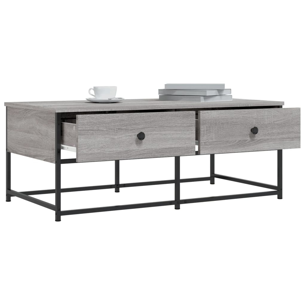 VidaXL Salontafel 100x51x40 cm bewerkt hout grijs sonoma