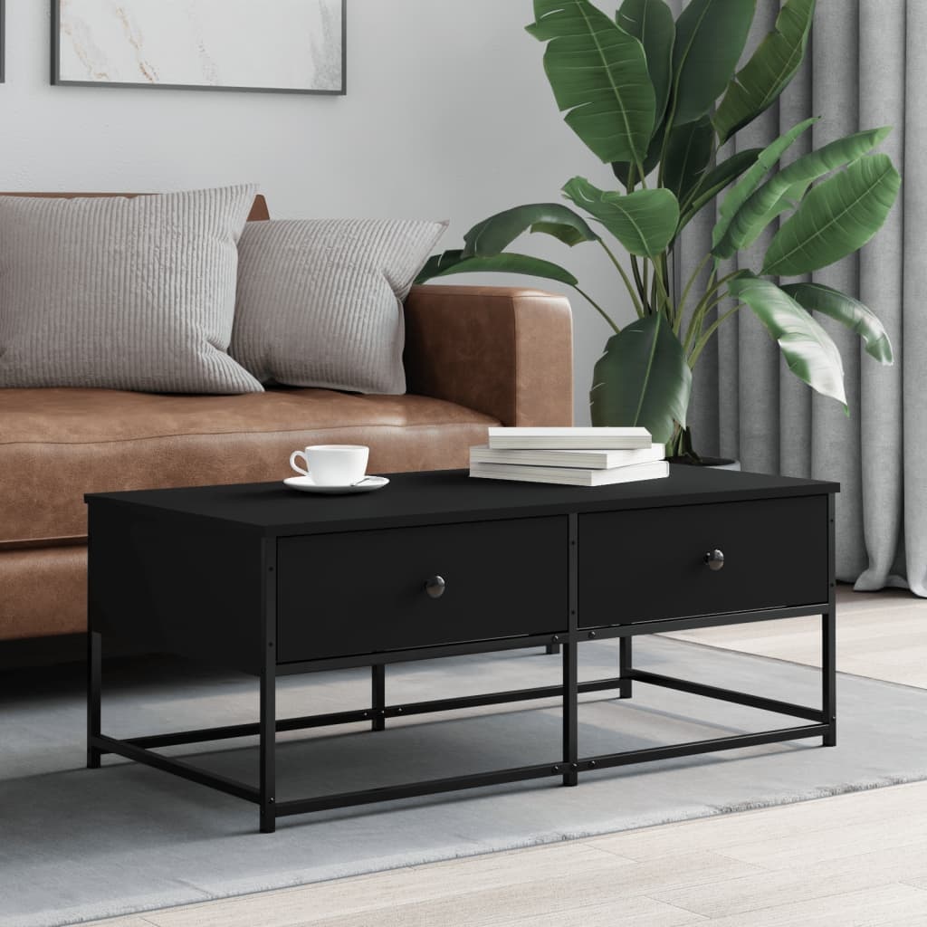 VidaXL Salontafel 100x51x40 cm bewerkt hout zwart