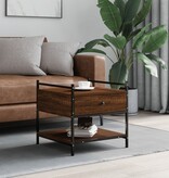 VidaXL Salontafel 50x50x50 cm bewerkt hout bruineikenkleurig