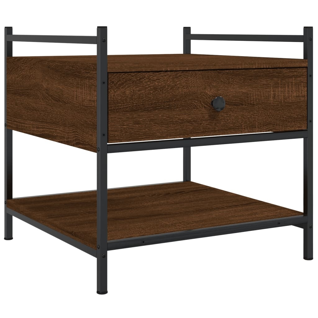 VidaXL Salontafel 50x50x50 cm bewerkt hout bruineikenkleurig