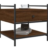 VidaXL Salontafel 50x50x50 cm bewerkt hout bruineikenkleurig