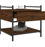 VidaXL Salontafel 50x50x50 cm bewerkt hout bruineikenkleurig