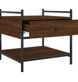 VidaXL Salontafel 50x50x50 cm bewerkt hout bruineikenkleurig