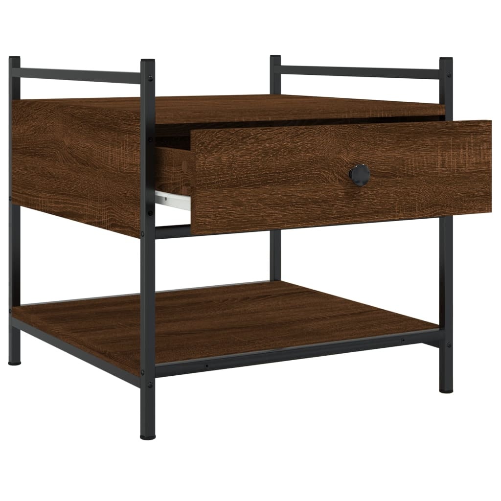 VidaXL Salontafel 50x50x50 cm bewerkt hout bruineikenkleurig