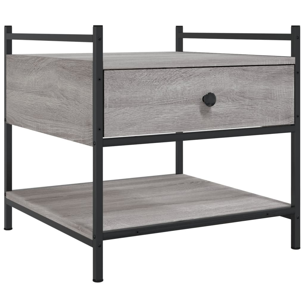 VidaXL Salontafel 50x50x50 cm bewerkt hout grijs sonoma