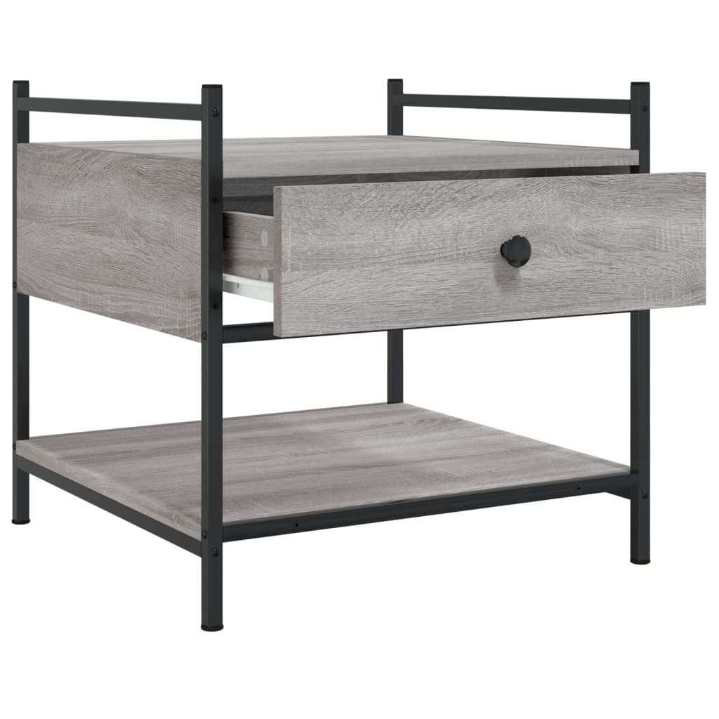 VidaXL Salontafel 50x50x50 cm bewerkt hout grijs sonoma