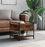 VidaXL Salontafel 50x50x50 cm bewerkt hout gerookt eikenkleurig