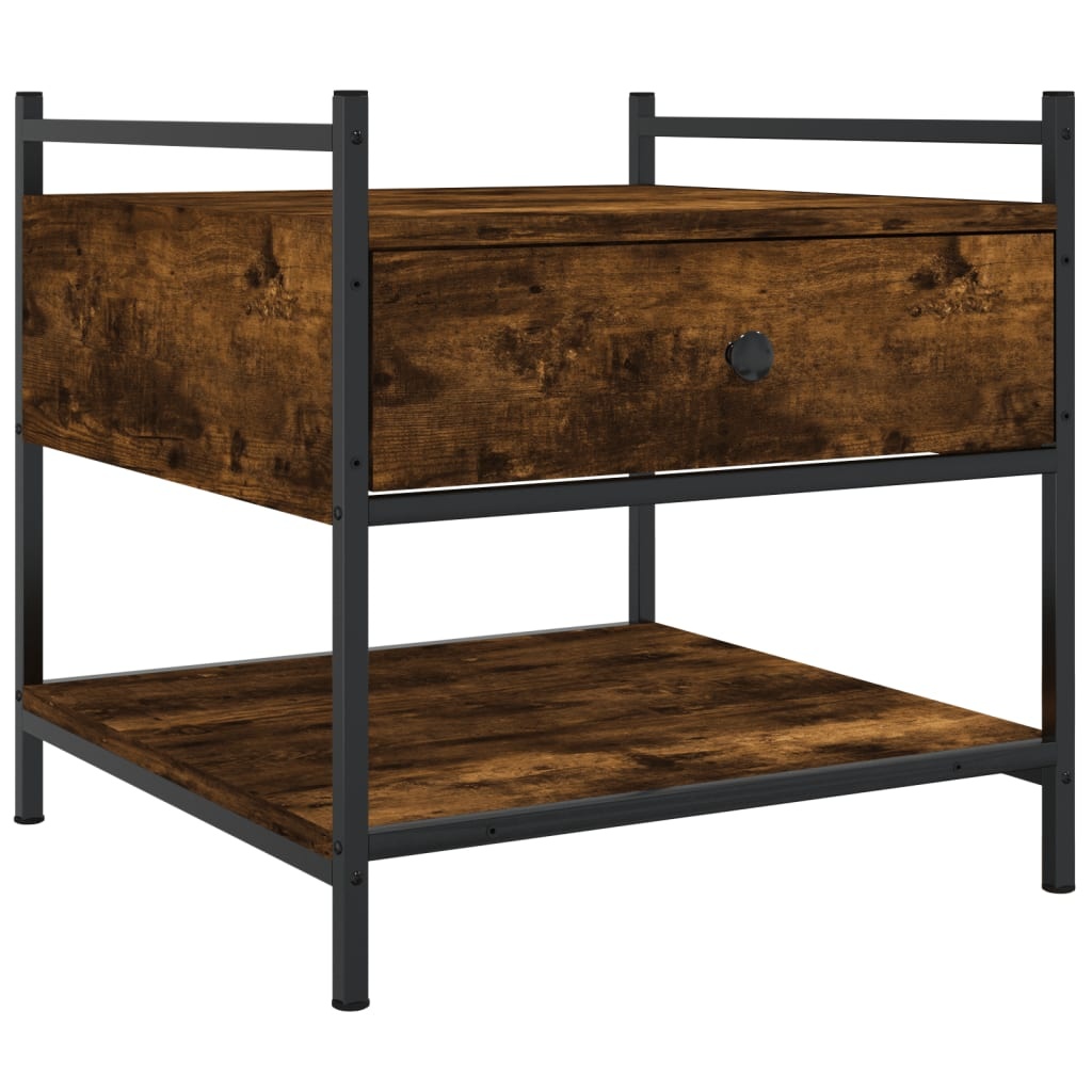 VidaXL Salontafel 50x50x50 cm bewerkt hout gerookt eikenkleurig