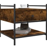 VidaXL Salontafel 50x50x50 cm bewerkt hout gerookt eikenkleurig