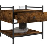 VidaXL Salontafel 50x50x50 cm bewerkt hout gerookt eikenkleurig