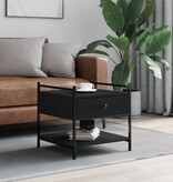 VidaXL Salontafel 50x50x50 cm bewerkt hout zwart