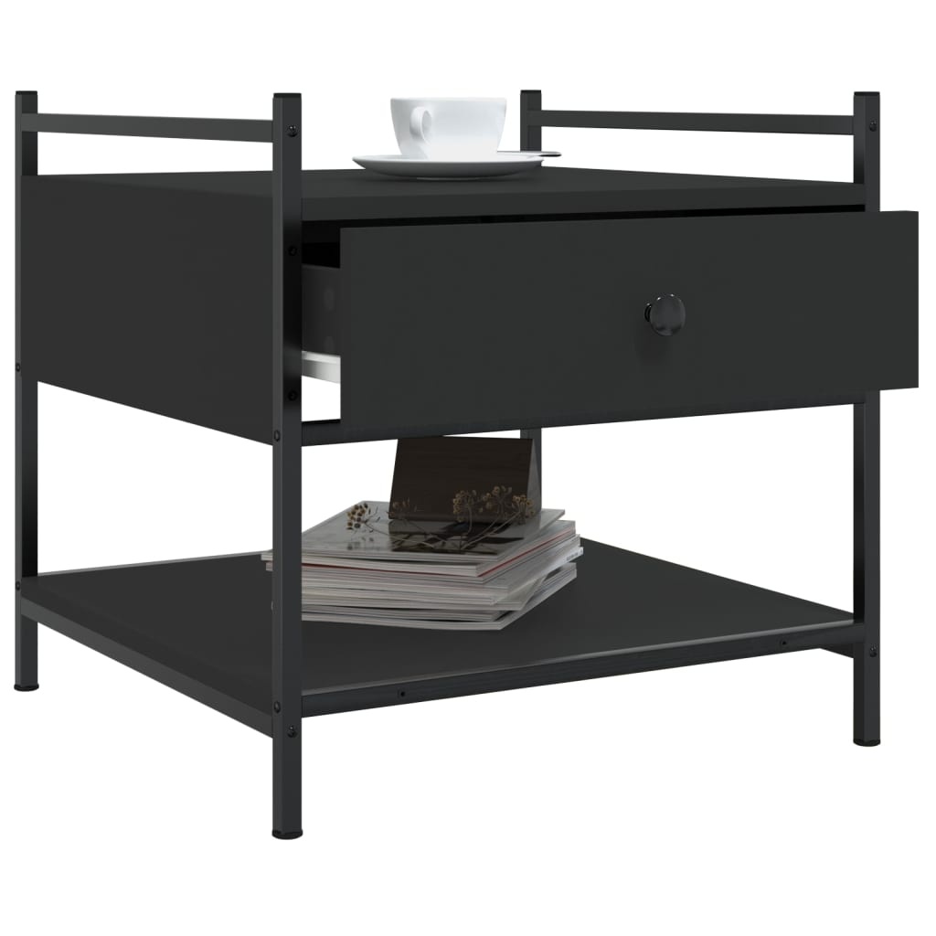 VidaXL Salontafel 50x50x50 cm bewerkt hout zwart