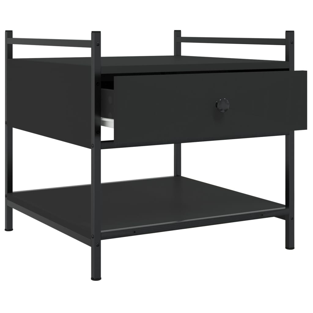 VidaXL Salontafel 50x50x50 cm bewerkt hout zwart