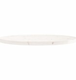 VidaXL Tafelblad rond Ø90x3 cm massief grenenhout wit