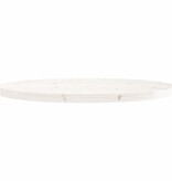 vidaXL Tafelblad rond Ø90x3 cm massief grenenhout wit