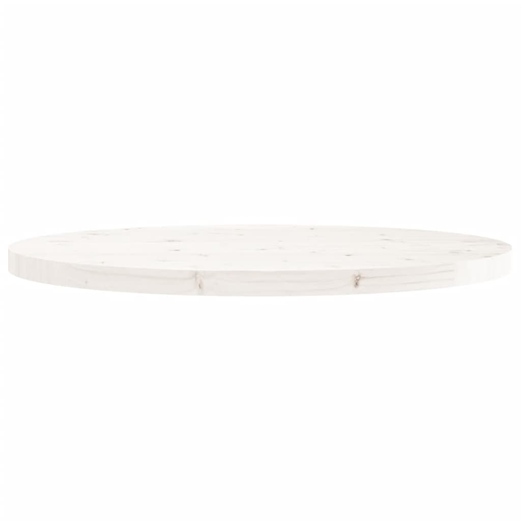 VidaXL Tafelblad rond Ø90x3 cm massief grenenhout wit