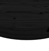 vidaXL Tafelblad rond Ø80x3 cm massief grenenhout zwart