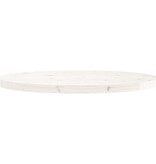 vidaXL Tafelblad rond Ø80x3 cm massief grenenhout wit