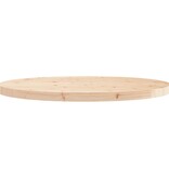 vidaXL Tafelblad rond Ø80x3 cm massief grenenhout