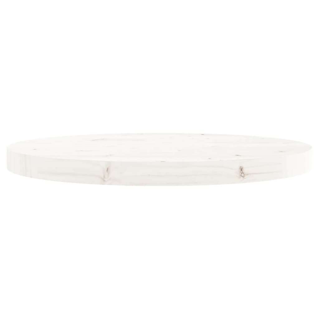 VidaXL Tafelblad rond Ø50x3 cm massief grenenhout wit