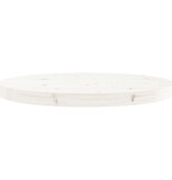 VidaXL Tafelblad rond Ø50x3 cm massief grenenhout wit