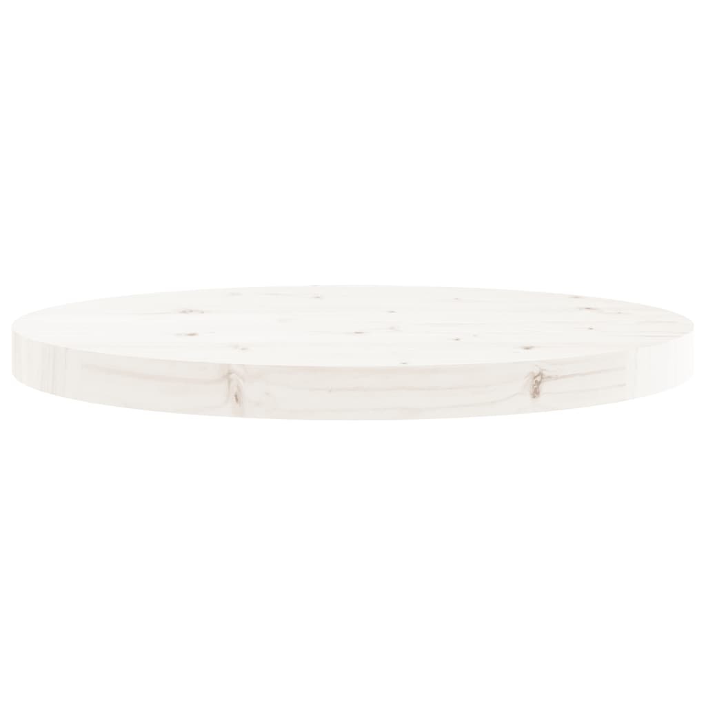 VidaXL Tafelblad rond Ø50x3 cm massief grenenhout wit