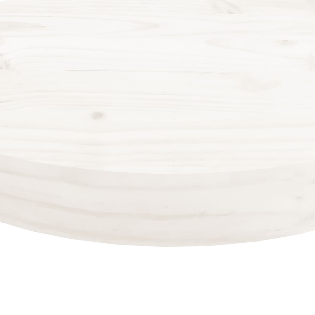 vidaXL Tafelblad rond Ø50x3 cm massief grenenhout wit