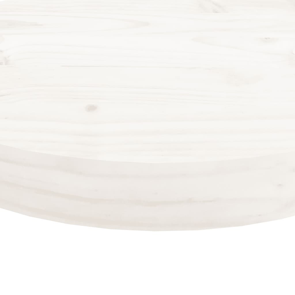 VidaXL Tafelblad rond Ø50x3 cm massief grenenhout wit