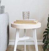 VidaXL Tafelblad rond Ø30x3 cm massief grenenhout wit