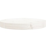 VidaXL Tafelblad rond Ø30x3 cm massief grenenhout wit