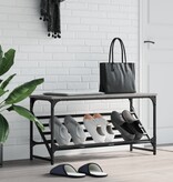 VidaXL Schoenenrek 90x30x45 cm bewerkt hout grijs sonoma eikenkleurig
