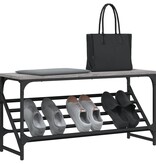 VidaXL Schoenenrek 90x30x45 cm bewerkt hout grijs sonoma eikenkleurig