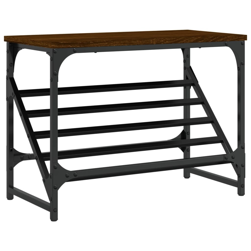 VidaXL Schoenenrek 60x30x45 cm bewerkt hout bruineikenkleurig