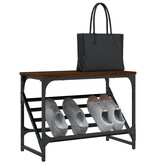 VidaXL Schoenenrek 60x30x45 cm bewerkt hout bruineikenkleurig