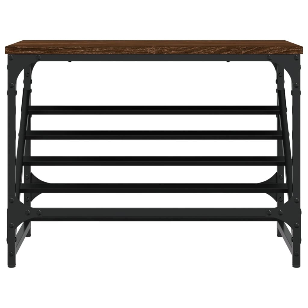VidaXL Schoenenrek 60x30x45 cm bewerkt hout bruineikenkleurig