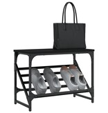 VidaXL Schoenenrek 60x30x45 cm bewerkt hout zwart