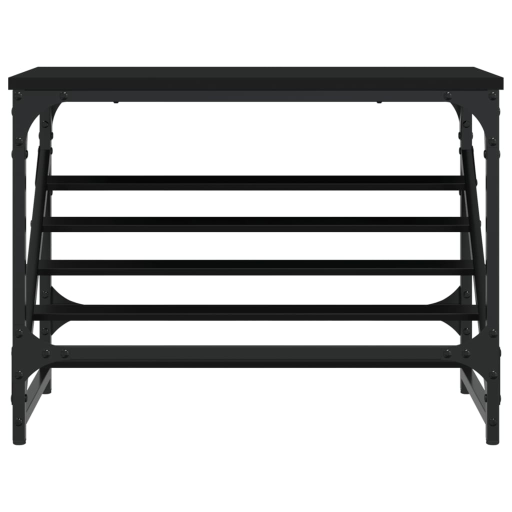 VidaXL Schoenenrek 60x30x45 cm bewerkt hout zwart