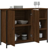 VidaXL Dressoir 100x33x75 cm bewerkt hout bruin eikenkleur