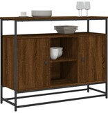 VidaXL Dressoir 100x35x80 cm bewerkt hout bruin eikenkleur
