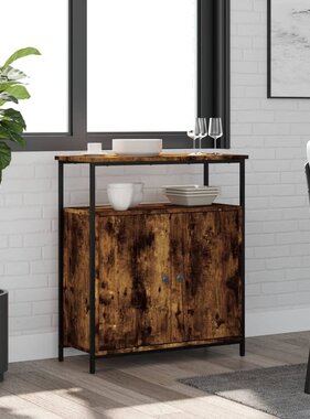 VidaXL Dressoir 70x30x80 cm bewerkt hout gerookt eikenkleurig