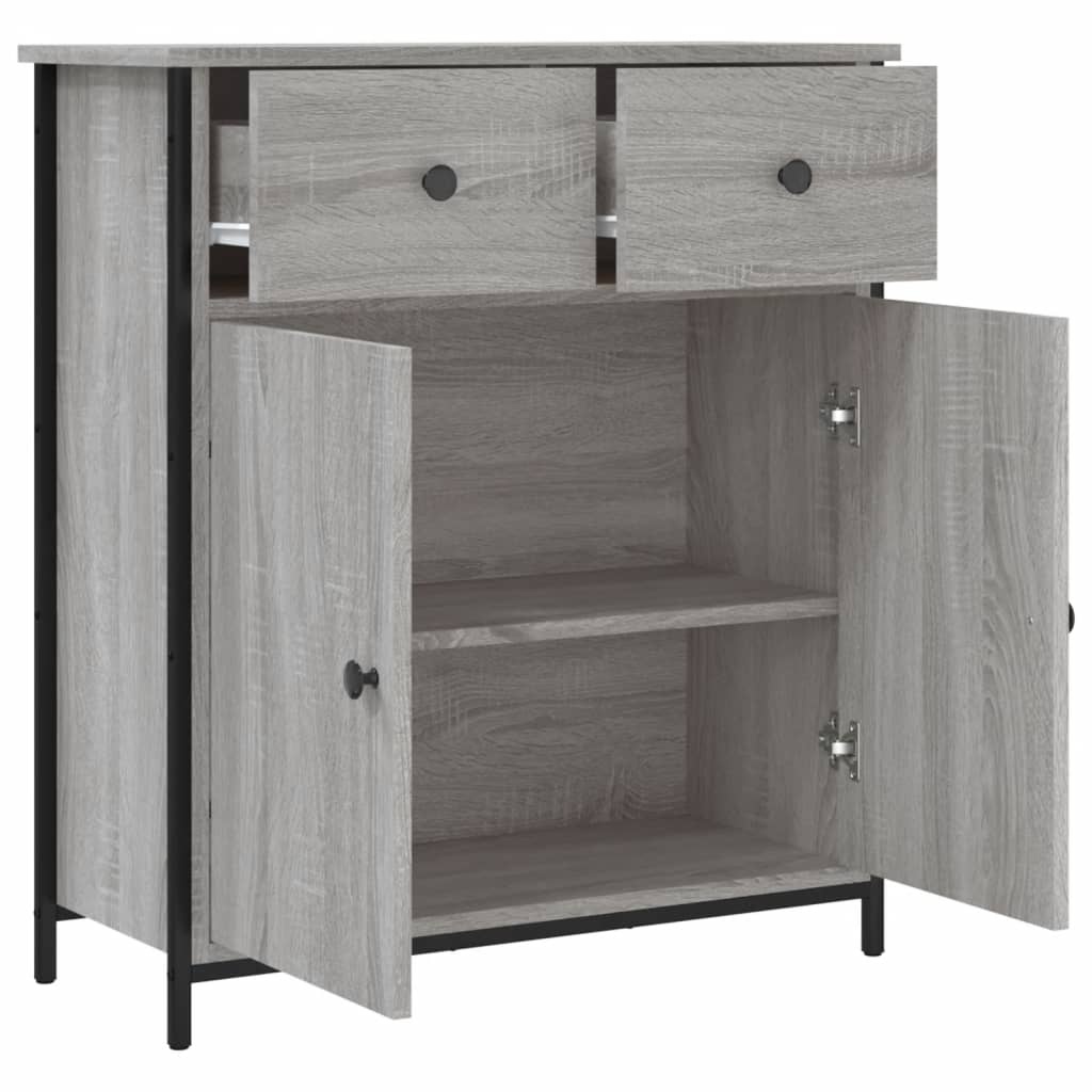 VidaXL Dressoir 70x30x80 cm bewerkt hout grijs sonoma
