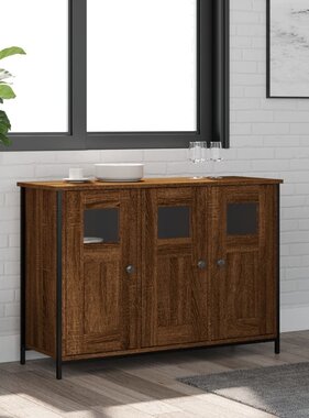 VidaXL Dressoir 100x35x70 cm bewerkt hout bruin eikenkleur