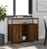 VidaXL Dressoir 100x35x80 cm bewerkt hout bruin eikenkleur