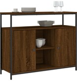 VidaXL Dressoir 100x35x80 cm bewerkt hout bruin eikenkleur