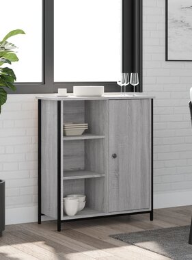 VidaXL Dressoir 70x30x80 cm bewerkt hout grijs sonoma